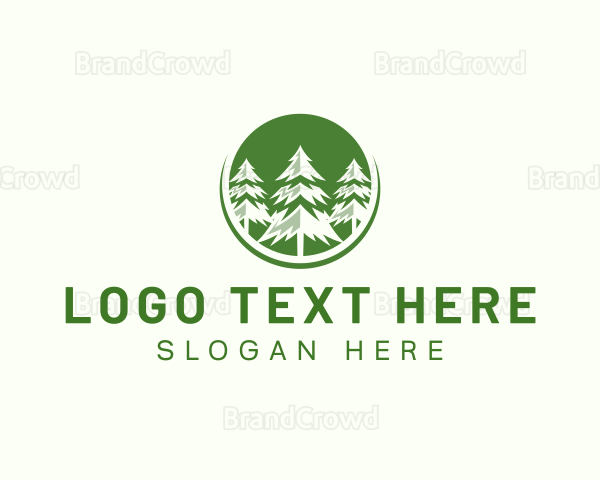 Sustainable Pine Tree Forest Logo