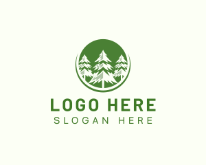 Forestry - Sustainable Pine Tree Forest logo design
