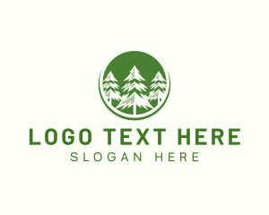 Eco - Sustainable Pine Tree Forest logo design