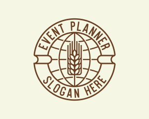 Vegan - World Agriculture Wheat logo design