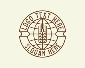 World - World Agriculture Wheat logo design