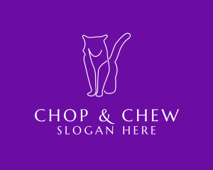 Pet Adoption - Feline Cat Monoline logo design
