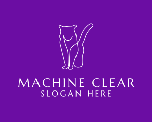 Clean - Feline Cat Monoline logo design