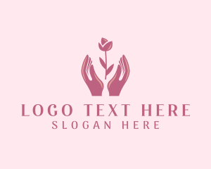 Flower Arrangement - Beauty Flower Hands logo design