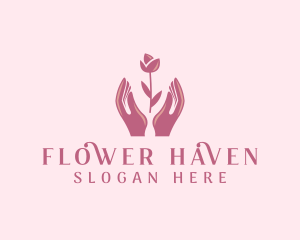 Beauty Flower Hands logo design