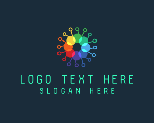 Color - Data Communication Circuit logo design