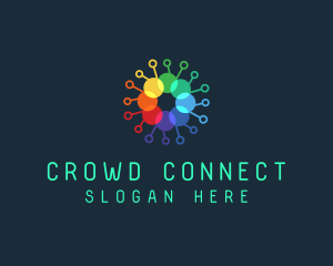 Crowd - Data Communication Circuit logo design