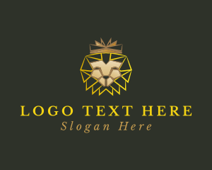 Lion Head - Geometric King Lion logo design
