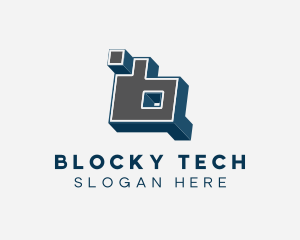 Blocky - 3D Graffiti Number 6 logo design