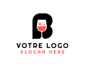 Wine Bar Letter B Logo