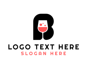 Sparkling Wine - Wine Bar Letter B logo design