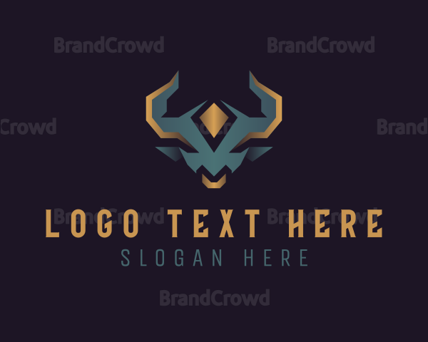 Geometric Bull Animal Logo