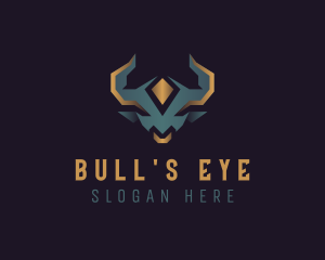 Geometric Bull Animal logo design