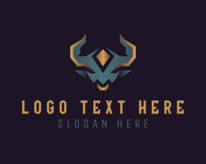 Sharp - Geometric Bull Animal logo design