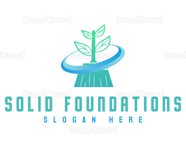 Plant Broom Swift Clean Logo