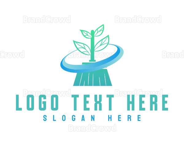 Plant Broom Swift Clean Logo