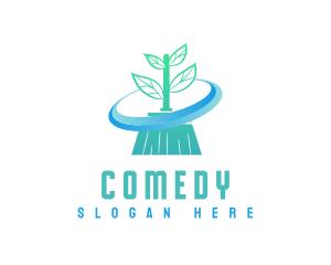 Utility - Plant Broom Swift Clean logo design