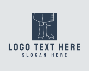 Gum Boots - Simple Rain Boots Footwear logo design