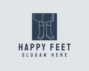 Feet - Simple Rain Boots Footwear logo design