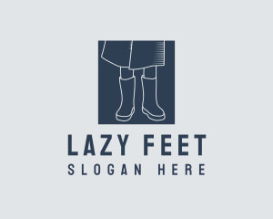 Simple Rain Boots Footwear logo design