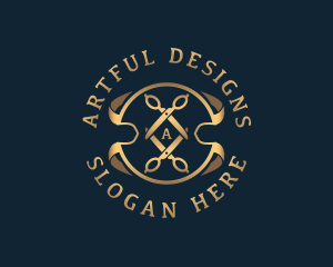 Elegant Scissors Tailoring logo design