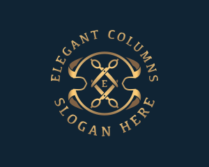 Elegant Scissors Tailoring logo design