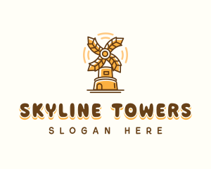 Windmill Wheat Tower logo design