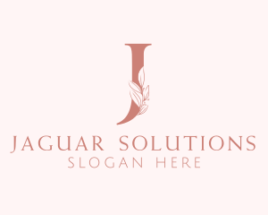 Elegant Leaves Letter J logo design