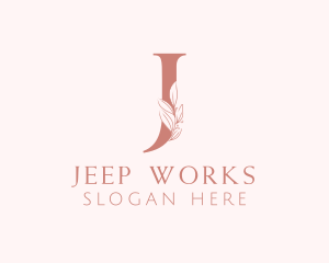 Elegant Leaves Letter J logo design