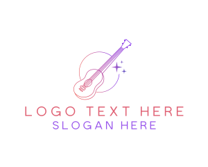 Idiophone - Guitar Music Instrument logo design