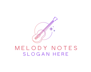 Notes - Guitar Music Instrument logo design