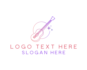 Notes - Guitar Music Instrument logo design