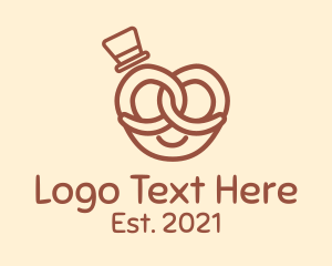 Top Hat - Happy Pretzel Man logo design