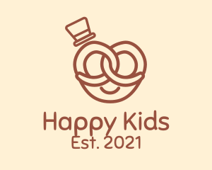 Happy Pretzel Man logo design