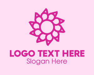 Pink Flower Salon logo design