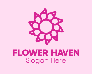 Pink Flower Salon logo design