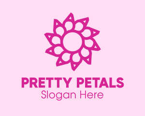 Pink Flower Salon logo design