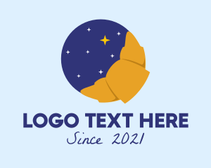 Badge - Croissant Moon Stars logo design