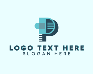 Lettermark - Creative Digital Agency Letter P logo design