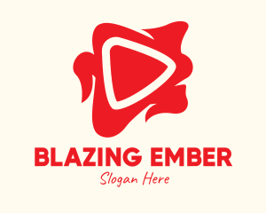 Fiery - Red Fiery Media Player logo design