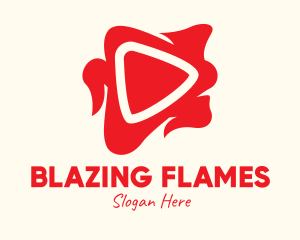 Red Fiery Media Player logo design