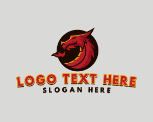 Lizard - Fire Dragon Myth logo design