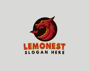 League - Fire Dragon Myth logo design
