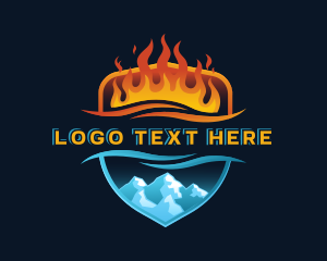 Heat - Fire Glacier Hvac logo design