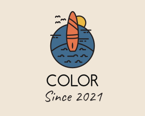 Baywatch - Beach Surfing Surfboard logo design