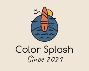 Beach Surfing Surfboard logo design