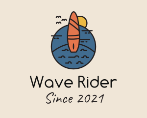 Surfboard - Beach Surfing Surfboard logo design