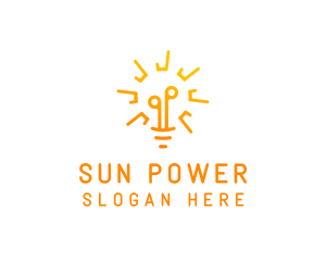 Sun Light Bulb logo design