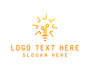 Idea - Sun Light Bulb logo design
