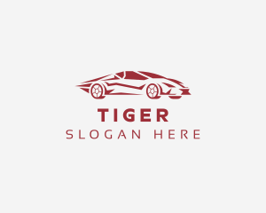 Sports Car - Red Sports Car Vehicle logo design